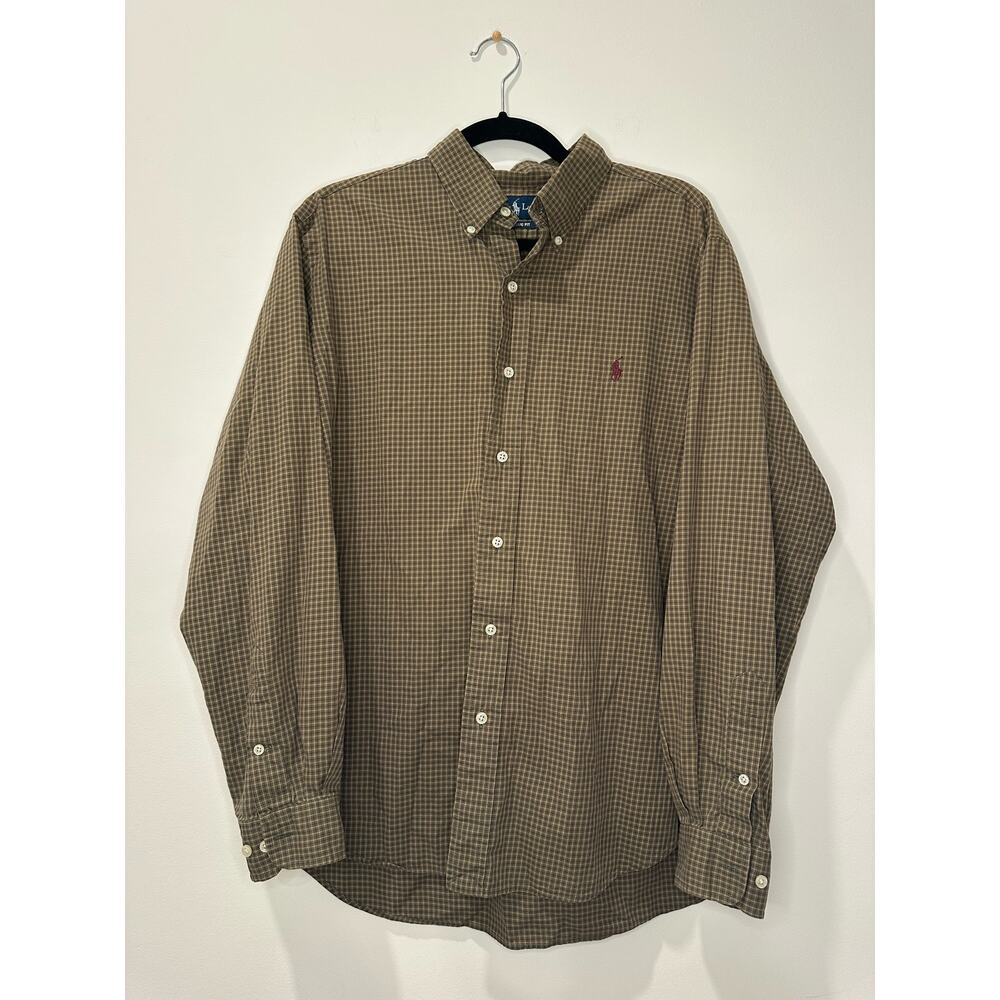 Retro Vintage Look Polo Button Down Size 16.5/ L